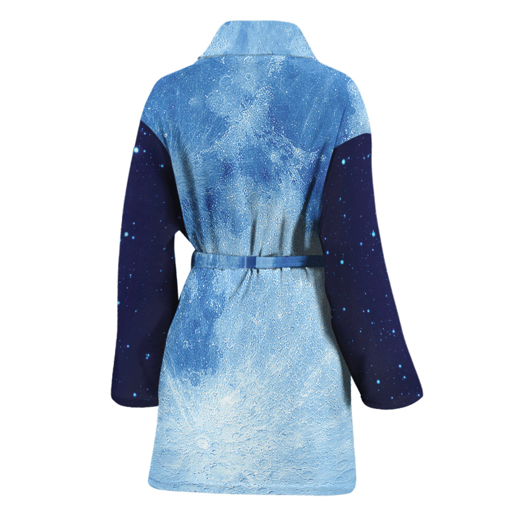 Blue Moon Print Women's Bathrobe