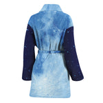 Blue Moon Print Women's Bathrobe