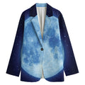 Blue Moon Print Women's Cotton Blazer