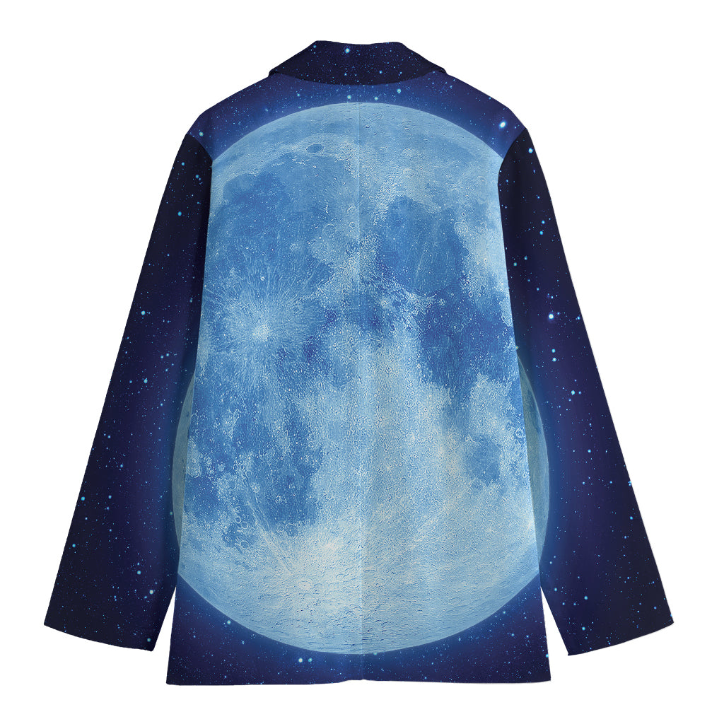 Blue Moon Print Women's Cotton Blazer