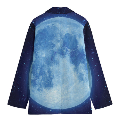 Blue Moon Print Women's Cotton Blazer