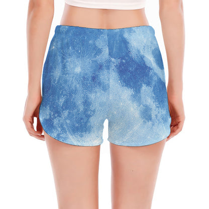 Blue Moon Print Women's Split Running Shorts