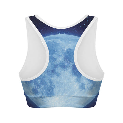 Blue Moon Print Women's Sports Bra