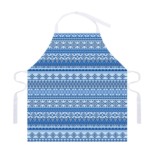 Blue Native American Aztec Pattern Print Adjustable Apron