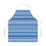 Blue Native American Aztec Pattern Print Adjustable Apron