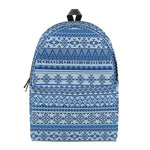Blue Native American Aztec Pattern Print Backpack