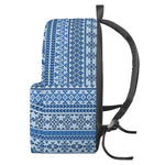 Blue Native American Aztec Pattern Print Backpack