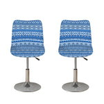 Blue Native American Aztec Pattern Print Bar Stool Covers