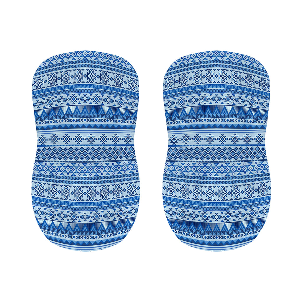 Blue Native American Aztec Pattern Print Bar Stool Covers
