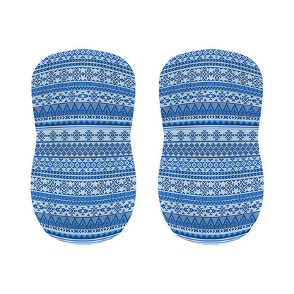 Blue Native American Aztec Pattern Print Bar Stool Covers
