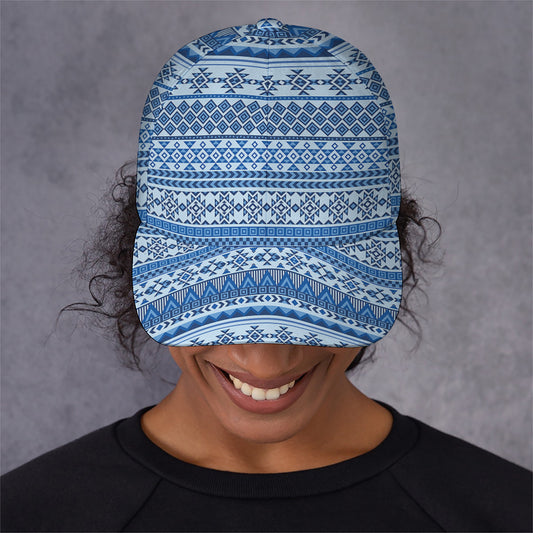 Blue Native American Aztec Pattern Print Baseball Cap