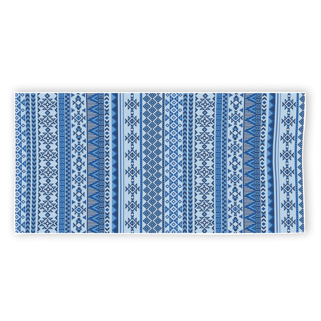 Blue Native American Aztec Pattern Print Beach Towel