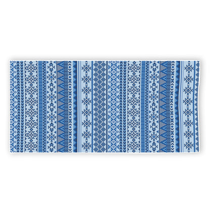 Blue Native American Aztec Pattern Print Beach Towel