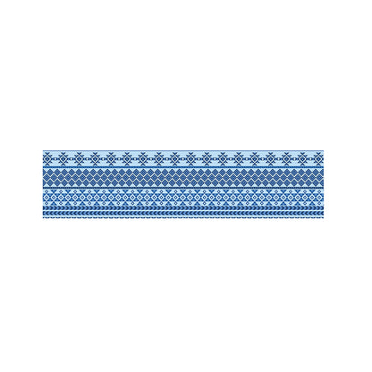 Blue Native American Aztec Pattern Print Bed Runner