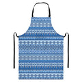 Blue Native American Aztec Pattern Print Bib Apron With Pocket
