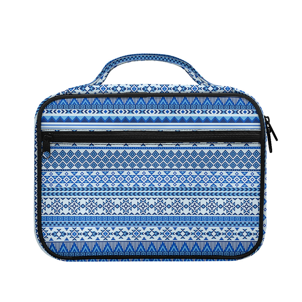 Blue Native American Aztec Pattern Print Briefcase Bible Bag