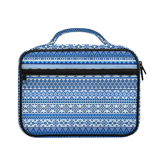 Blue Native American Aztec Pattern Print Briefcase Bible Bag