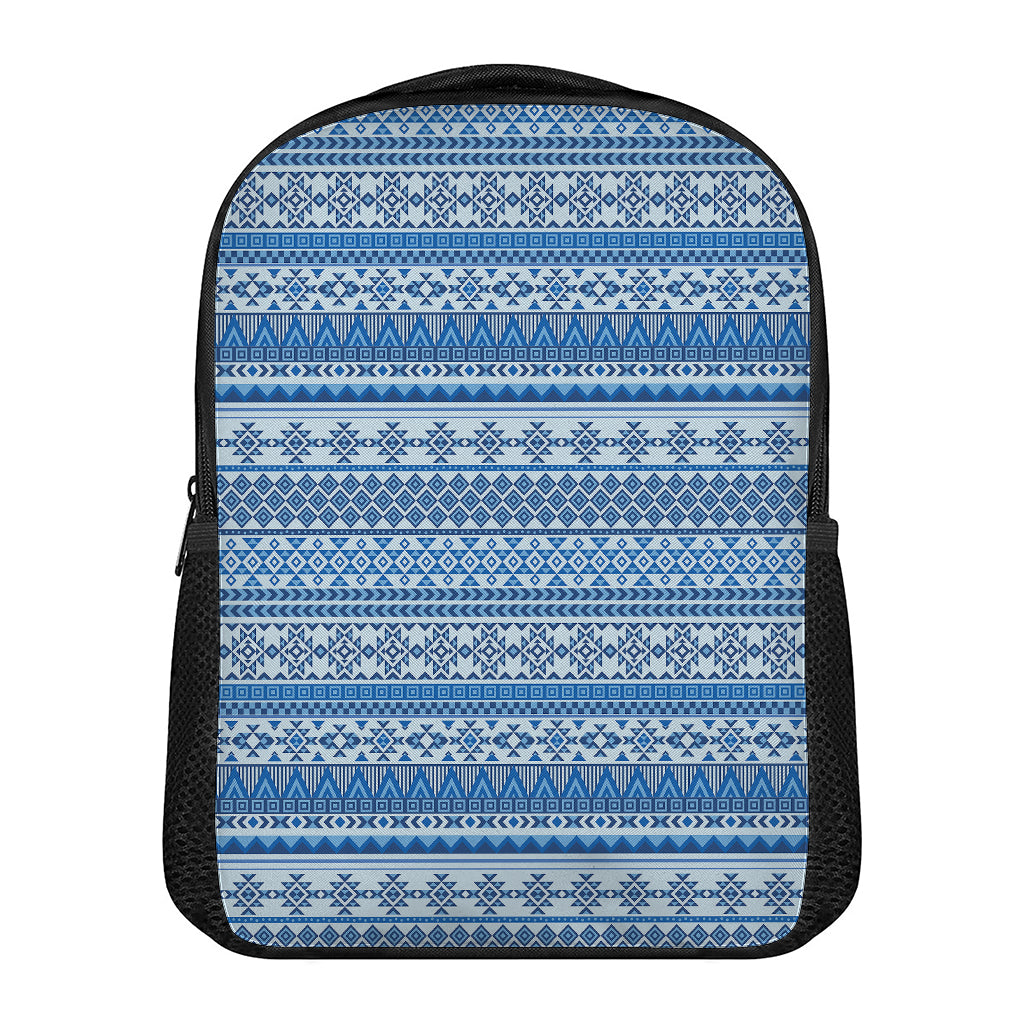 Blue Native American Aztec Pattern Print Casual Backpack