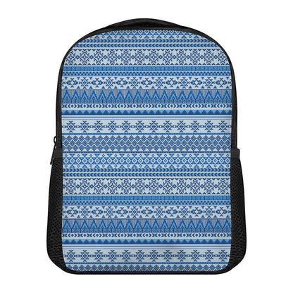 Blue Native American Aztec Pattern Print Casual Backpack