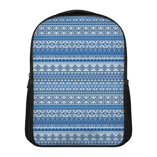 Blue Native American Aztec Pattern Print Casual Backpack