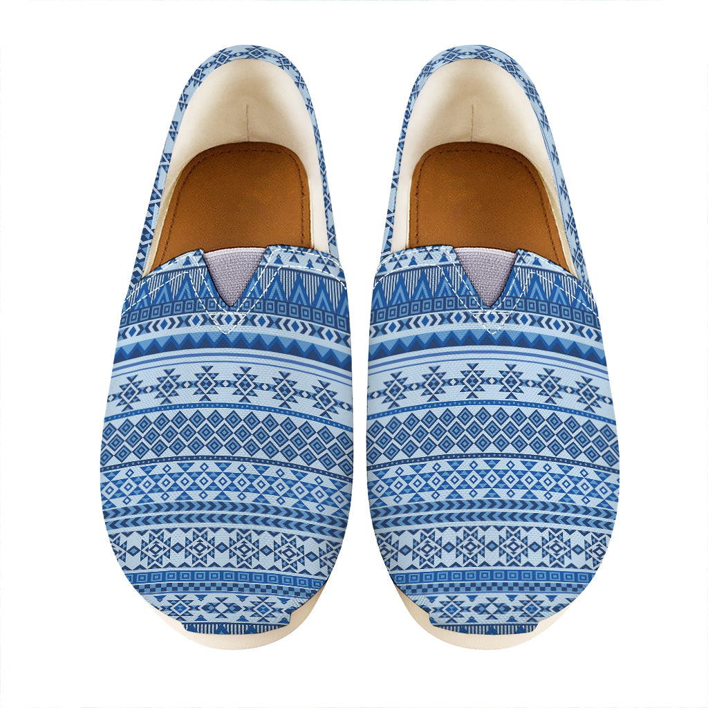 Blue Native American Aztec Pattern Print Casual Shoes