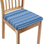 Blue Native American Aztec Pattern Print Chair Cushion Cover