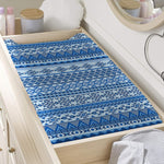 Blue Native American Aztec Pattern Print Changing Pad Cover