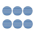 Blue Native American Aztec Pattern Print Coaster Set