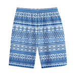 Blue Native American Aztec Pattern Print Cotton Shorts