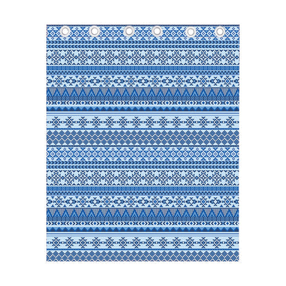 Blue Native American Aztec Pattern Print Curtain
