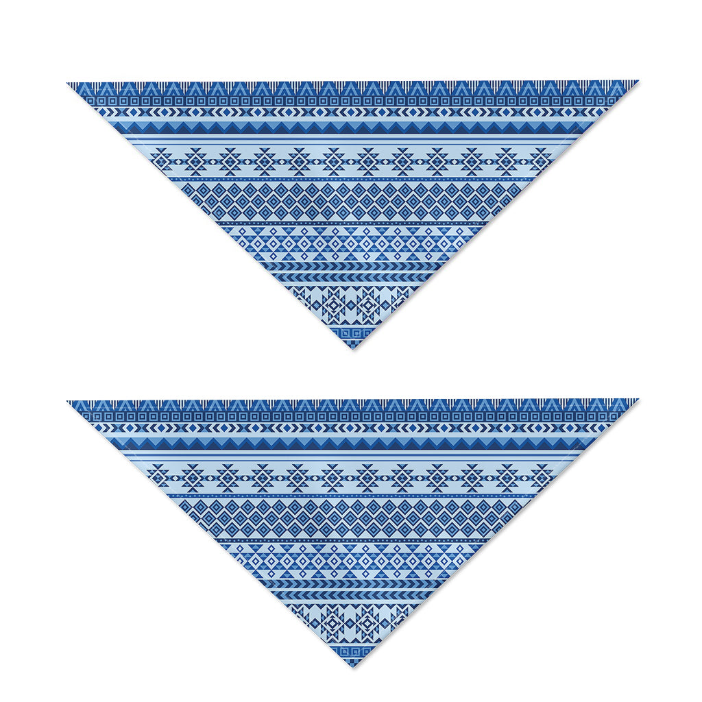 Blue Native American Aztec Pattern Print Dog Bandana