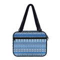 Blue Native American Aztec Pattern Print Double Strap Bible Bag