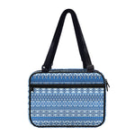 Blue Native American Aztec Pattern Print Double Strap Bible Bag
