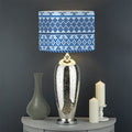 Blue Native American Aztec Pattern Print Drum Lamp Shade