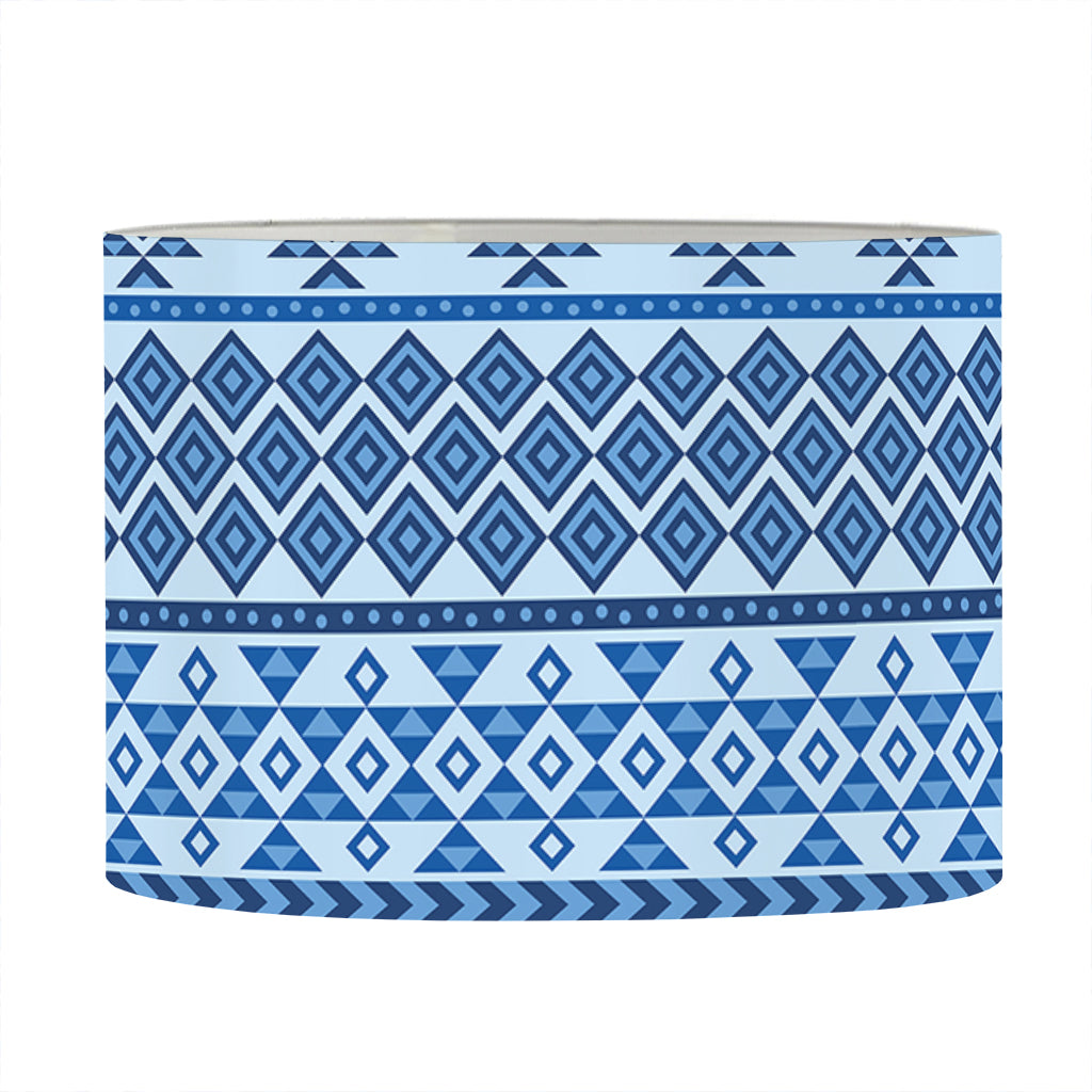 Blue Native American Aztec Pattern Print Drum Lamp Shade