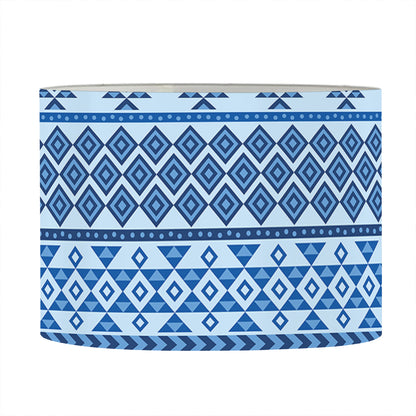 Blue Native American Aztec Pattern Print Drum Lamp Shade