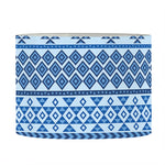 Blue Native American Aztec Pattern Print Drum Lamp Shade