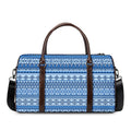 Blue Native American Aztec Pattern Print Duffel Bag