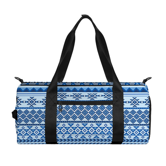Blue Native American Aztec Pattern Print Gym Bag