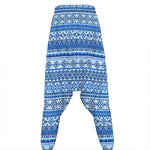 Blue Native American Aztec Pattern Print Hammer Pants
