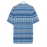 Blue Native American Aztec Pattern Print Hawaiian Shirt