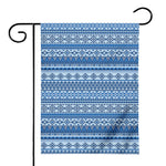 Blue Native American Aztec Pattern Print House Flag