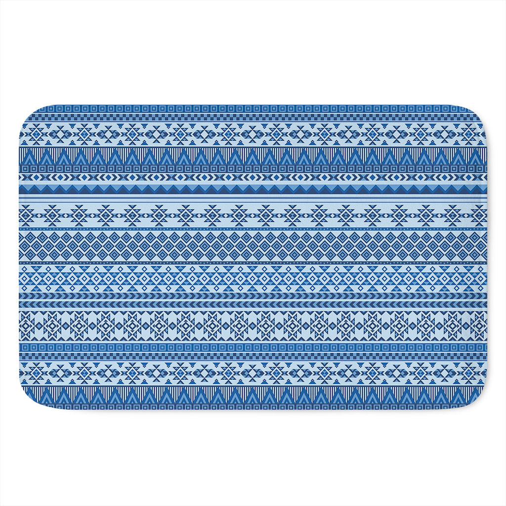 Blue Native American Aztec Pattern Print Indoor Door Mat