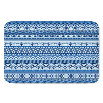 Blue Native American Aztec Pattern Print Indoor Door Mat