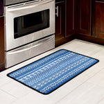 Blue Native American Aztec Pattern Print Kitchen Mat
