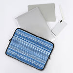 Blue Native American Aztec Pattern Print Laptop Sleeve