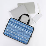 Blue Native American Aztec Pattern Print Laptop Sleeve With Handle