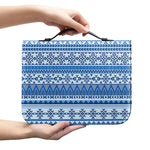 Blue Native American Aztec Pattern Print Leather Bible Cover
