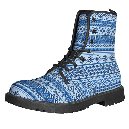 Blue Native American Aztec Pattern Print Backpack