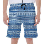 Blue Native American Aztec Pattern Print Men's Beach Shorts